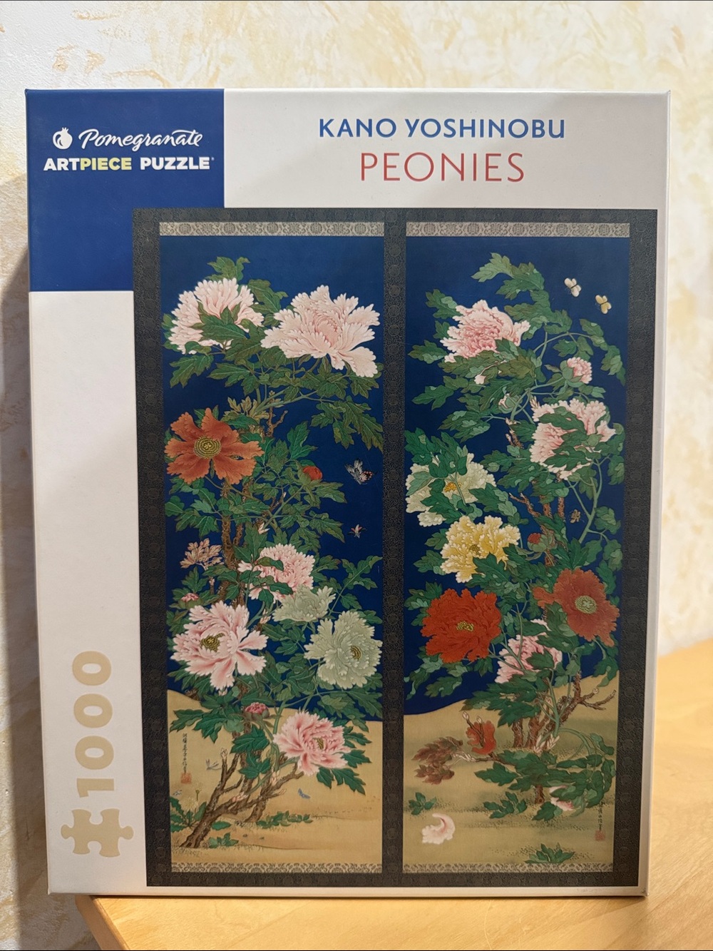 Pomegranate Kano Yoshinobu Peonies - 1000 Piece Puzzle - COMPLETE
